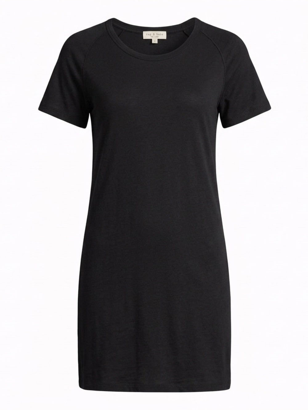 Rag & Bone Black Crew Neck Jersey Knit Short Sleeve T Shirt Dress XS
